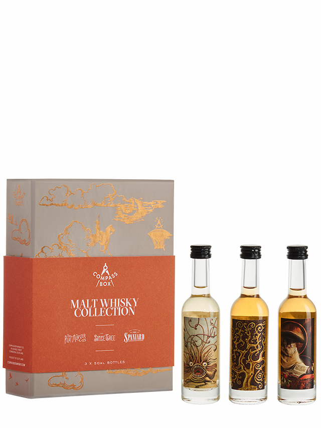 COMPASS BOX Coffret Malt Whisky Collection 3x5cl Peat Monster, Spice Tree, The Spaniard