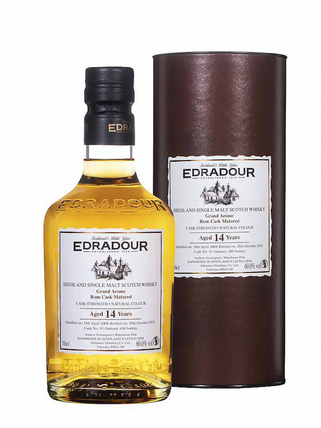 EDRADOUR 14 ans 2008 Grand Arome Rum Cask - secondary image - Whiskies