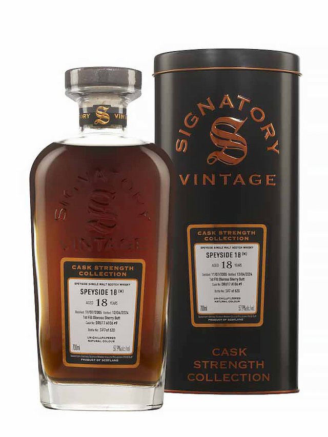 SECRET SPEYSIDE DISTILLERY 18 ans 1st fill Oloroso Sherry Butt CS Collection Signatory Vintage - secondary image - Collective