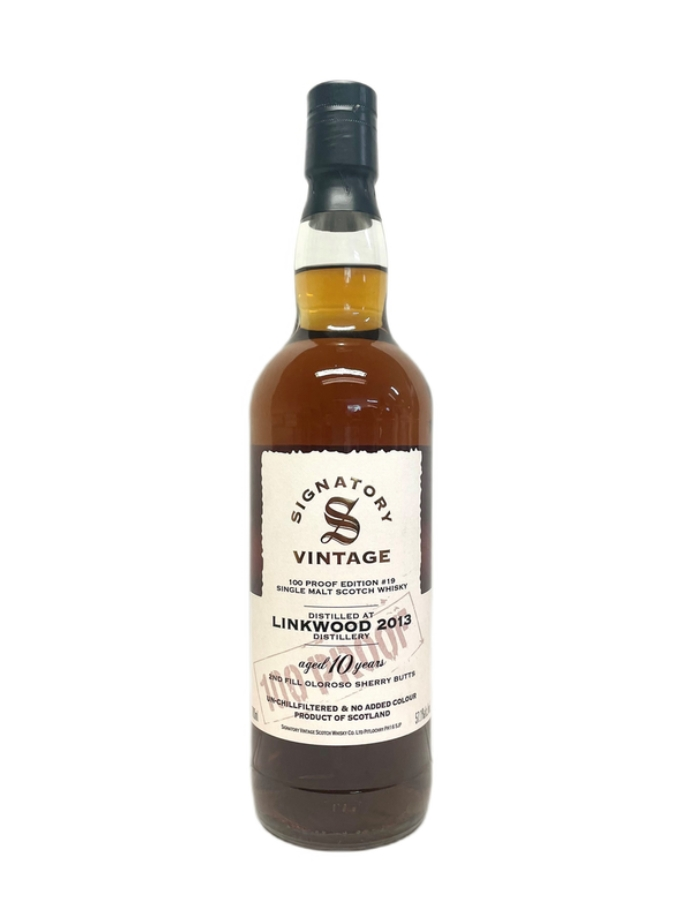 LINKWOOD 10 ans 2013 1st Fill Oloroso Butts 100 Proof Signatory Vintage - visuel principal