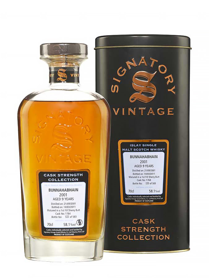 BUNNAHABHAIN 9 ans 2001 cask strength Signatory Vintage - main image