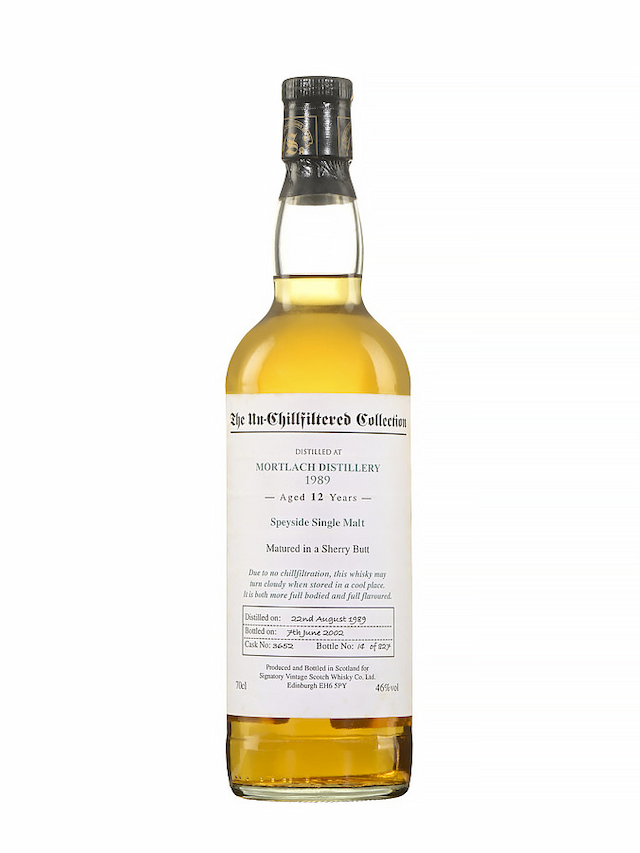 MORTLACH 12 ans 1989 unchillfiltered collection sherry butt Signatory Vintage