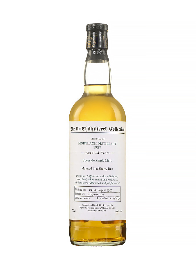MORTLACH 12 ans 1989 unchillfiltered collection sherry butt Signatory Vintage - visuel principal