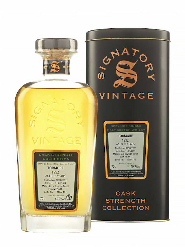 TORMORE 18 ans 1992 cask strength Signatory Vintage - secondary image - Independent bottlers - Whisky